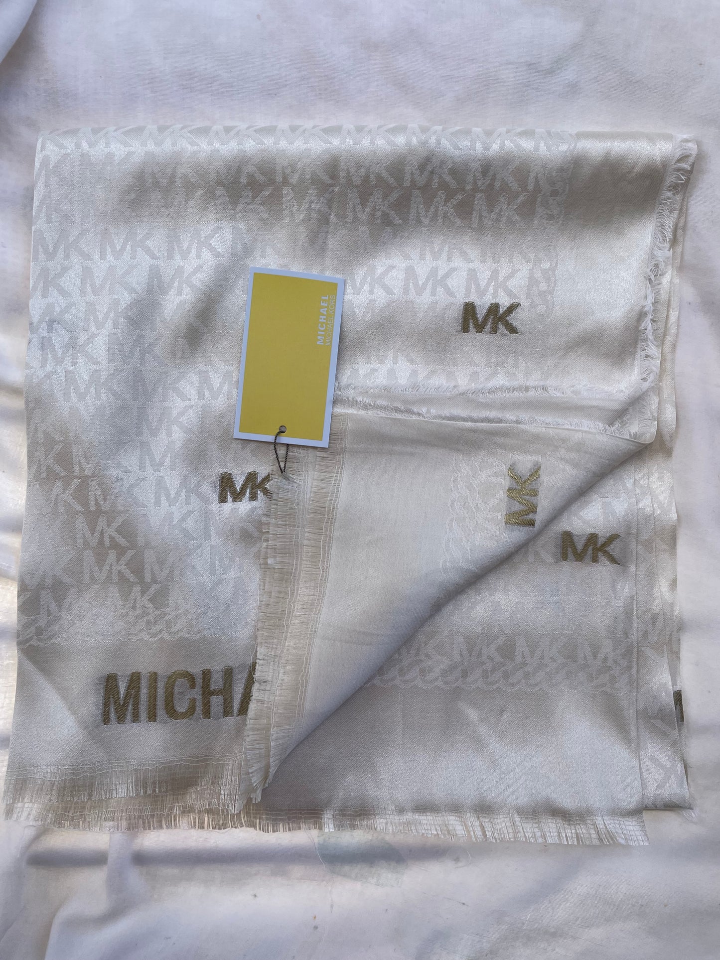 Michael Kors Offwhite Logo Scarf