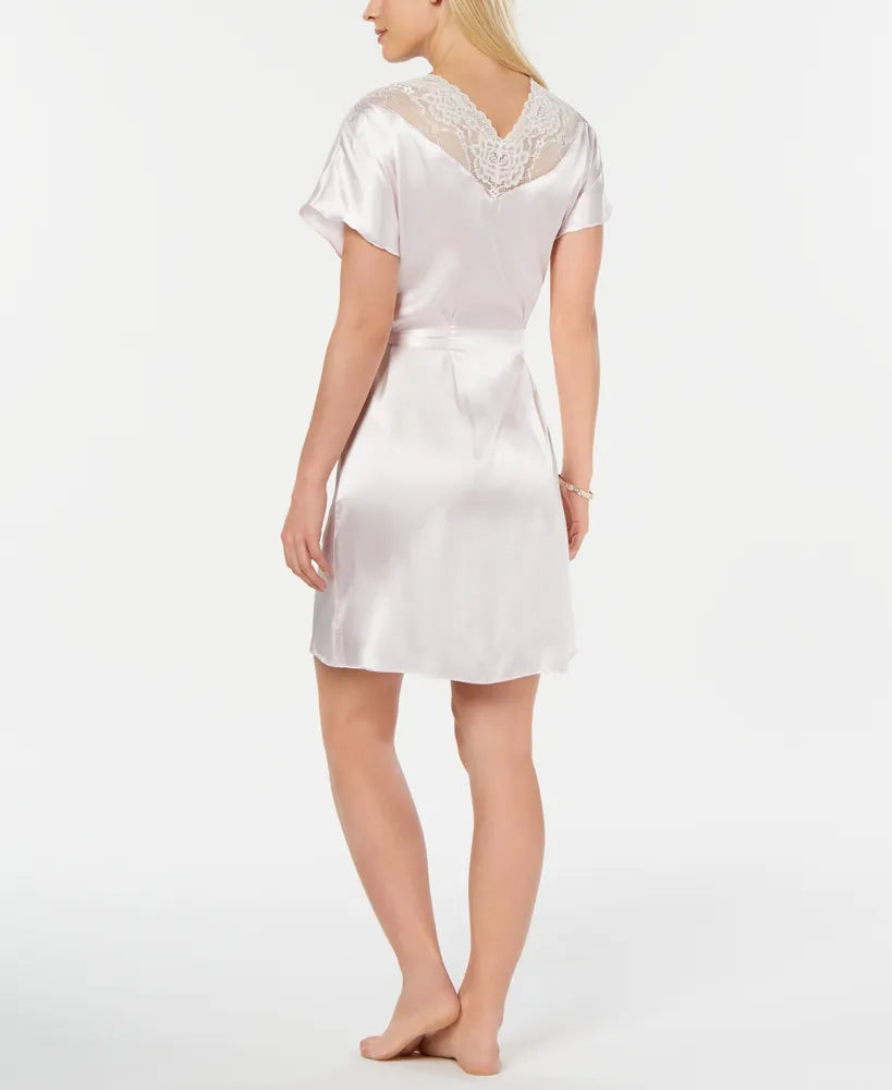 Linea Donatella Ivory Short Satin Robe