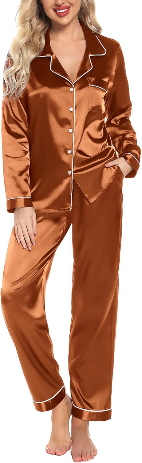 Bloom Lady Brown Satin Pajama