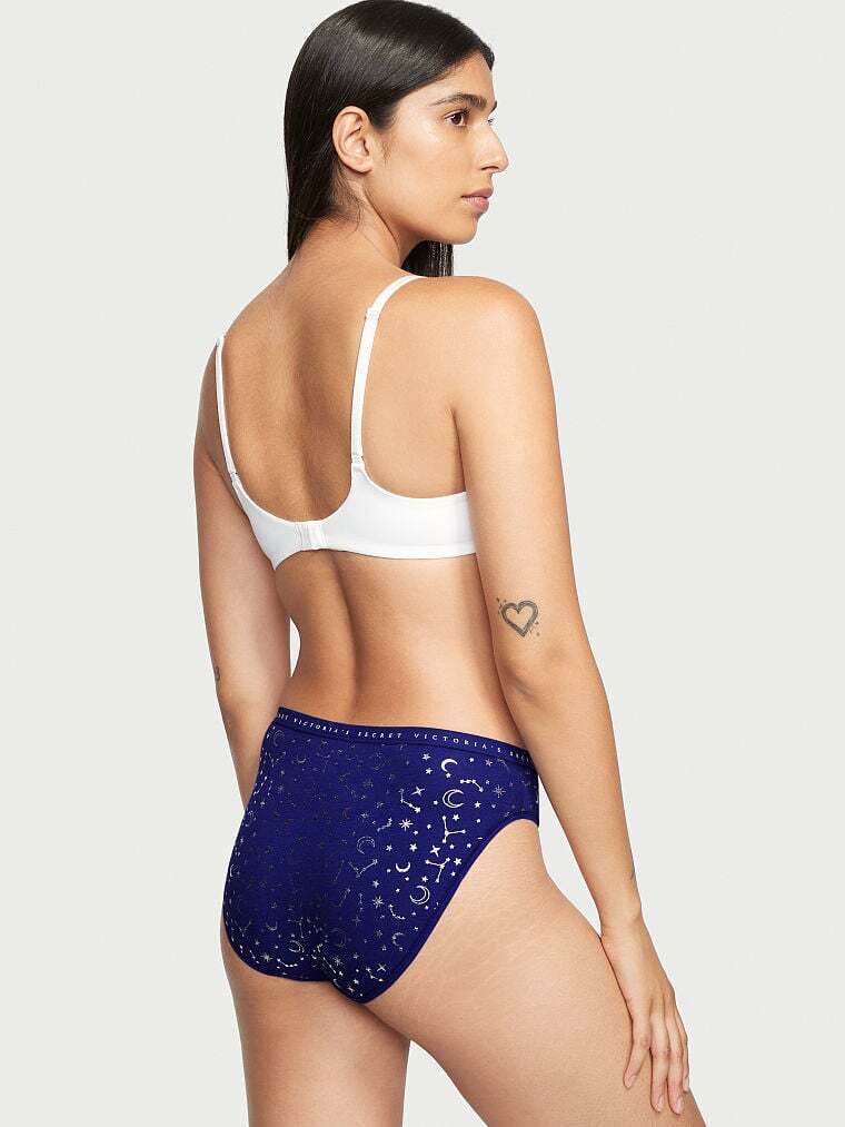 Victoria’s Secret Navy/Silver Star Stretch Cotton HighLeg Brief Pantie