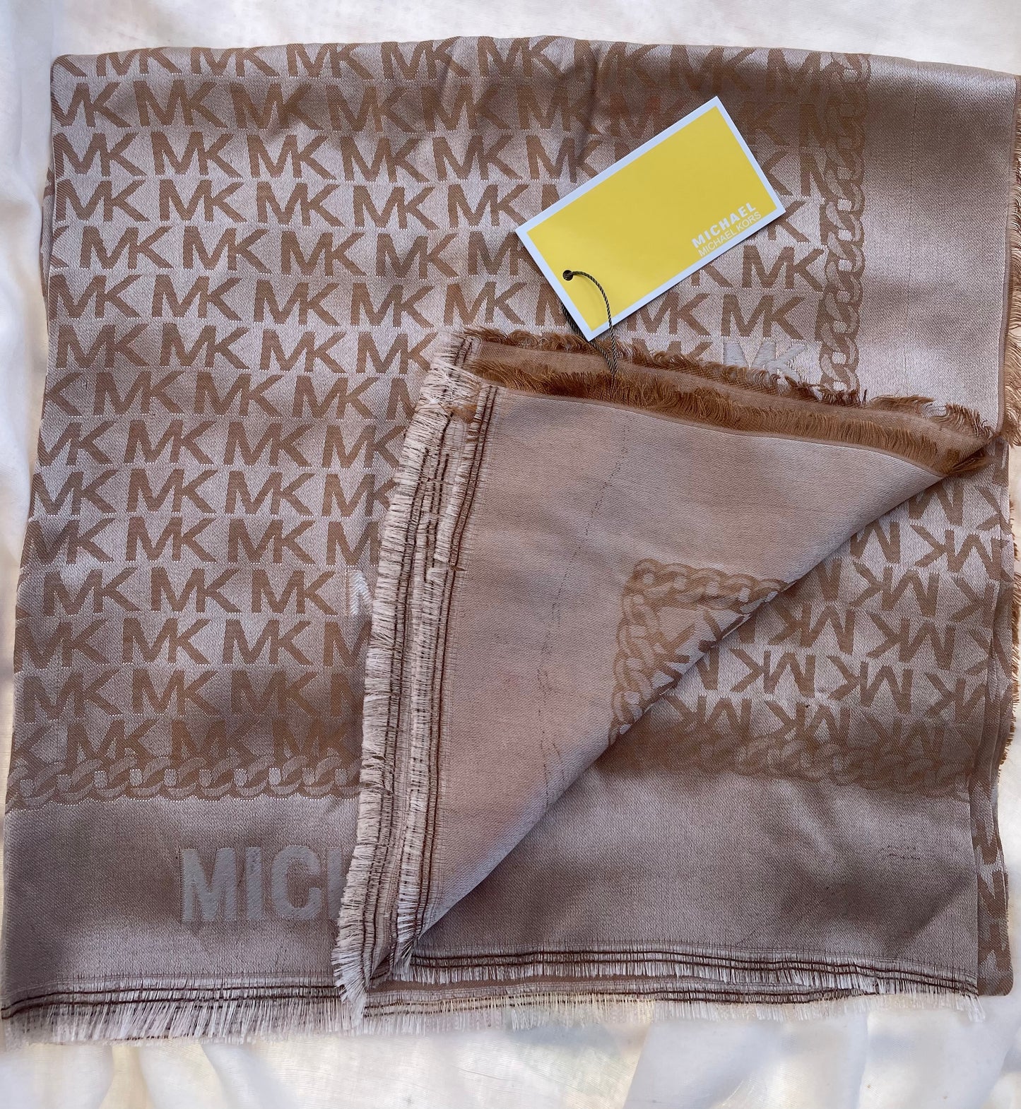 Michael Kors beige Logo Scarf