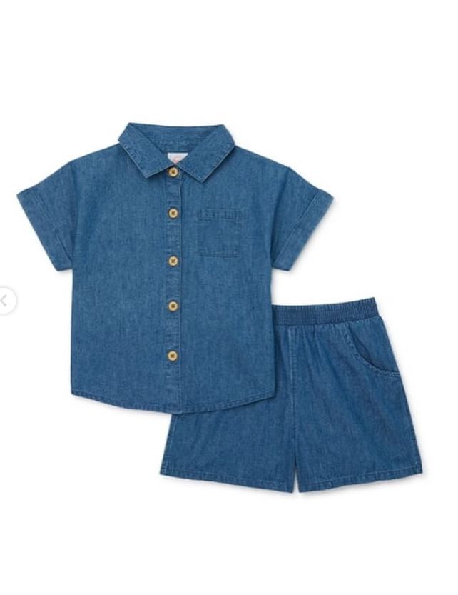 Wonder Nation Linen Denim Matching Set