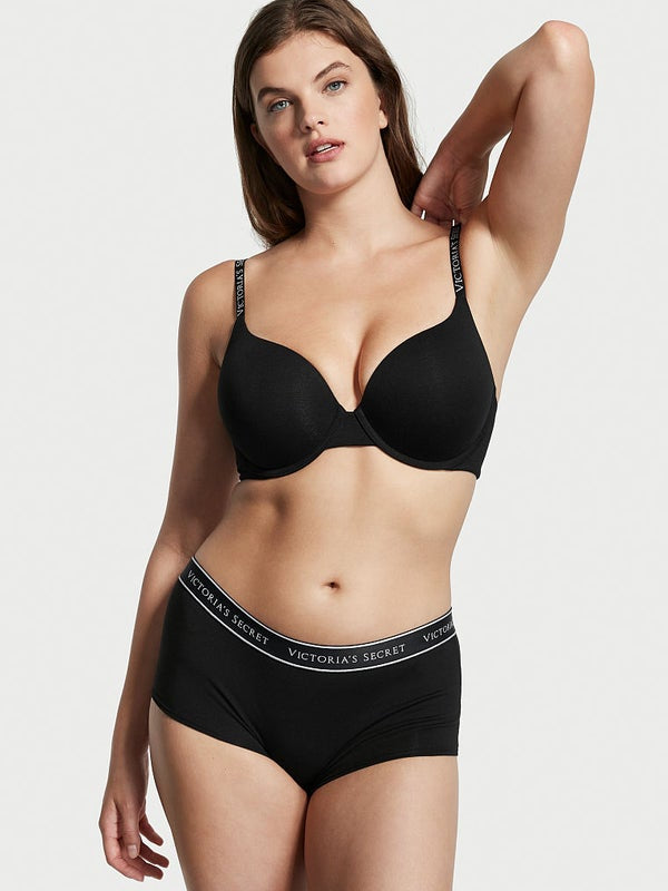 Victoria’s Secret Black Logo Cotton Shortie Pantie