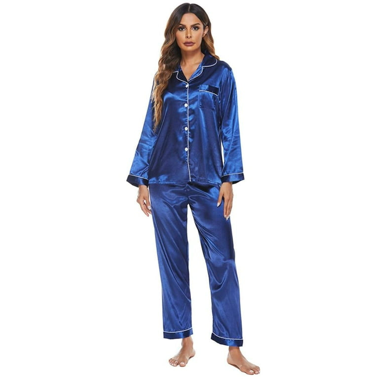 Bloom Lady Blue Satin Pajama