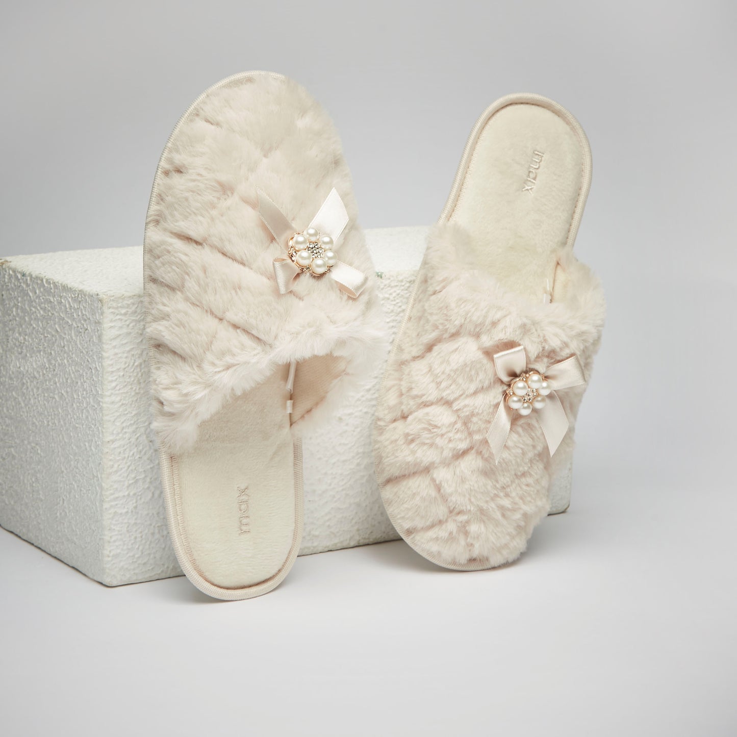 MAX Pearl Embellished Slip-On Bedroom Mules