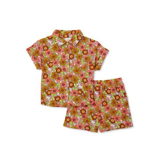 Wonder Nation Linen Floral Matching Set