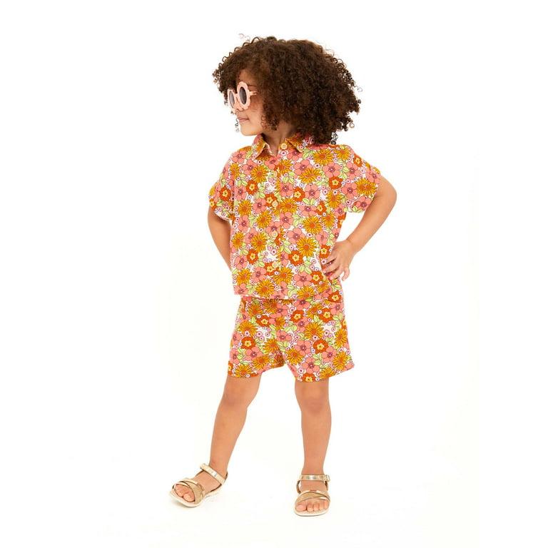 Wonder Nation Linen Floral Matching Set