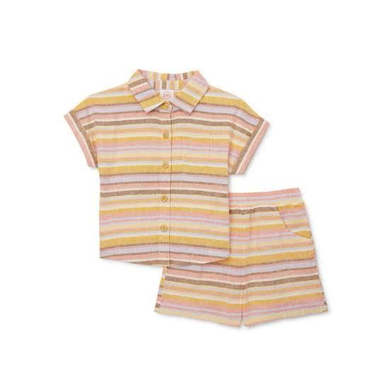 Wonder Nation Linen Stripes Matching Set