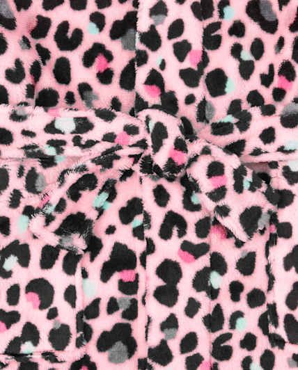 The Children Palace Pink Leopard Fleece Robe