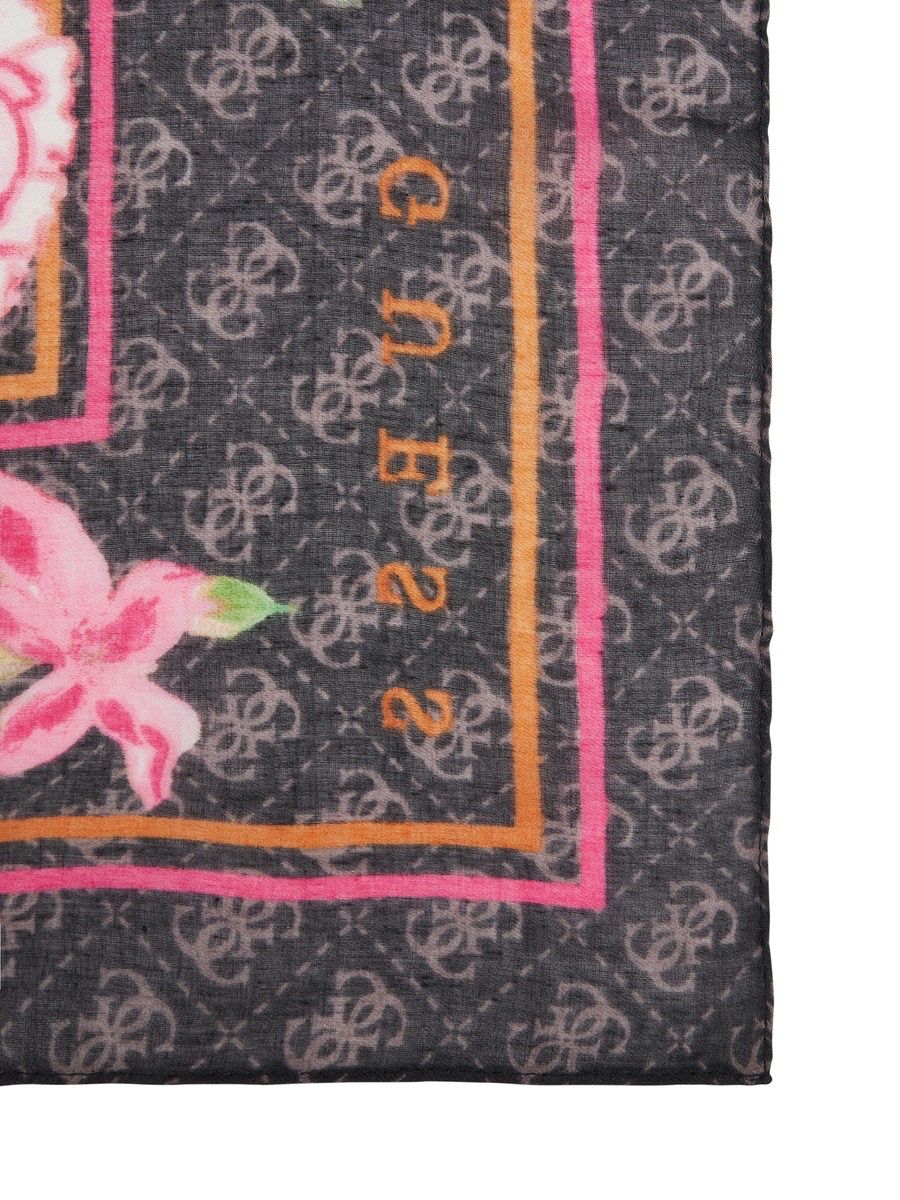 Guess Black Floral Scarf