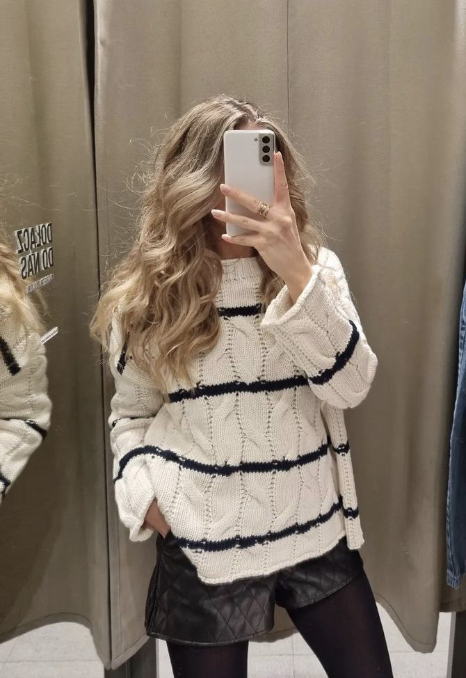 Zara Stripes Open Knit Sweater