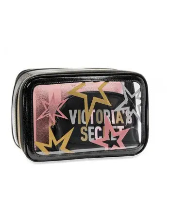 Victoria's Secret Black/Pink 3-Piece Makeup Bag