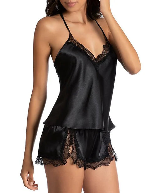 In Bloom by Jonquil Black Cami Satin Set
