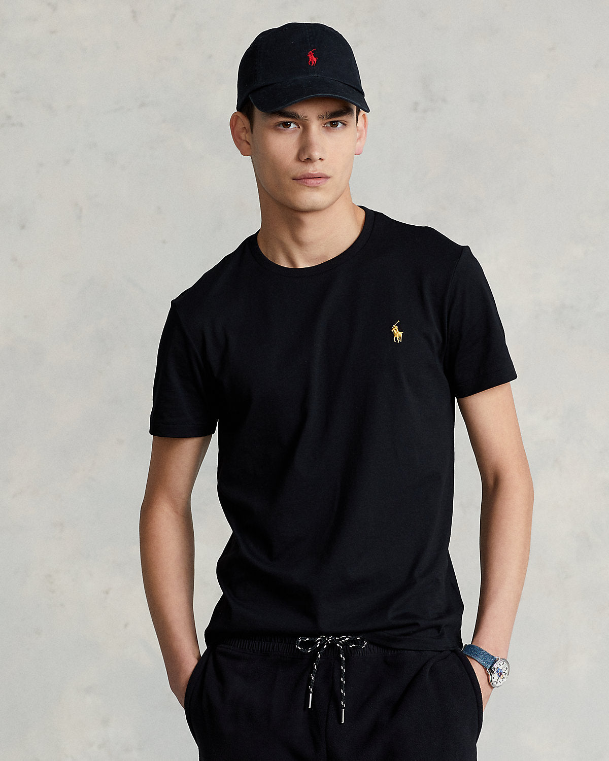 Polo Ralph Lauren Black Crewneck T-Shirt- Custom Slim Fit