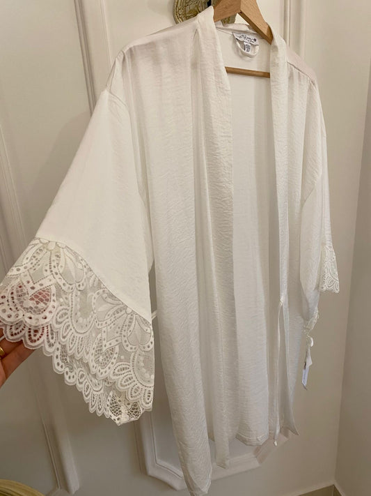 In Bloom by Jonquil White Matte Satin Robe