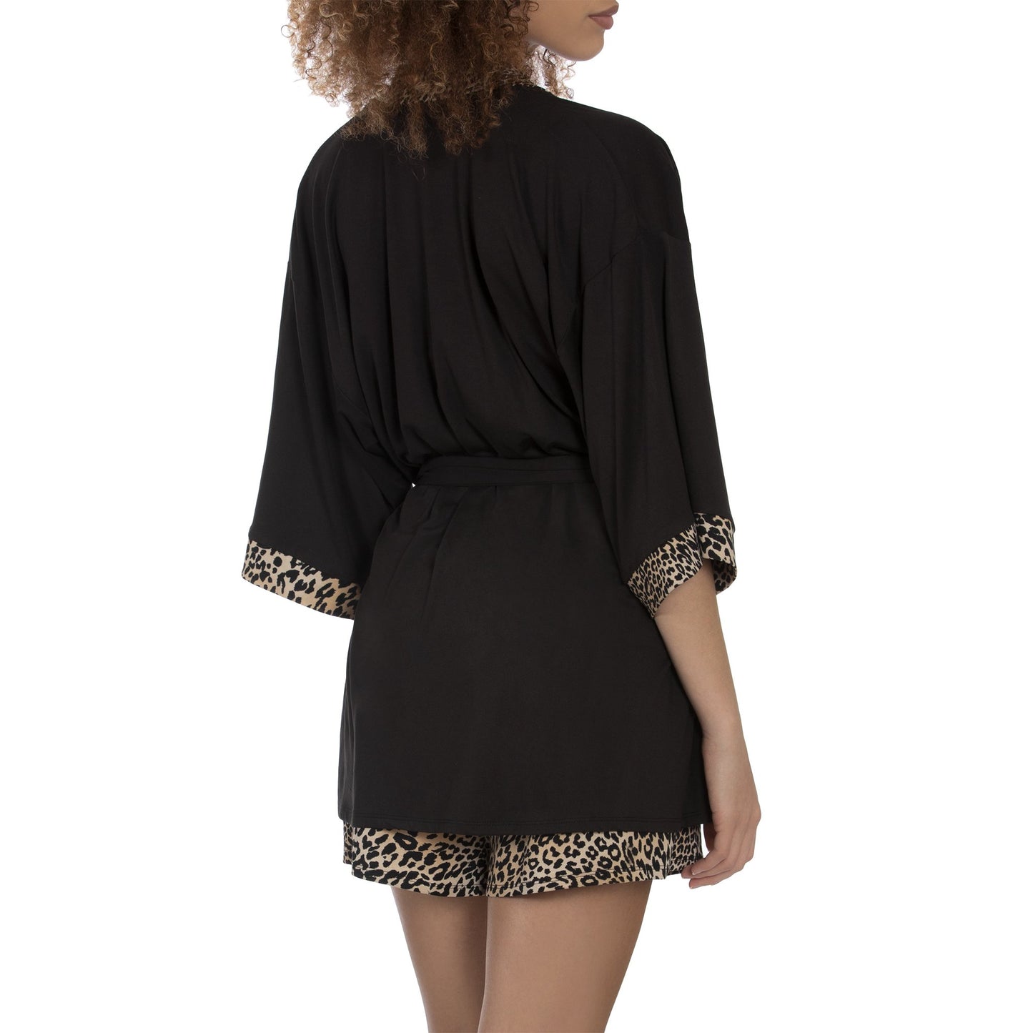 Secret Treasures Black/Leopard Modal Robe