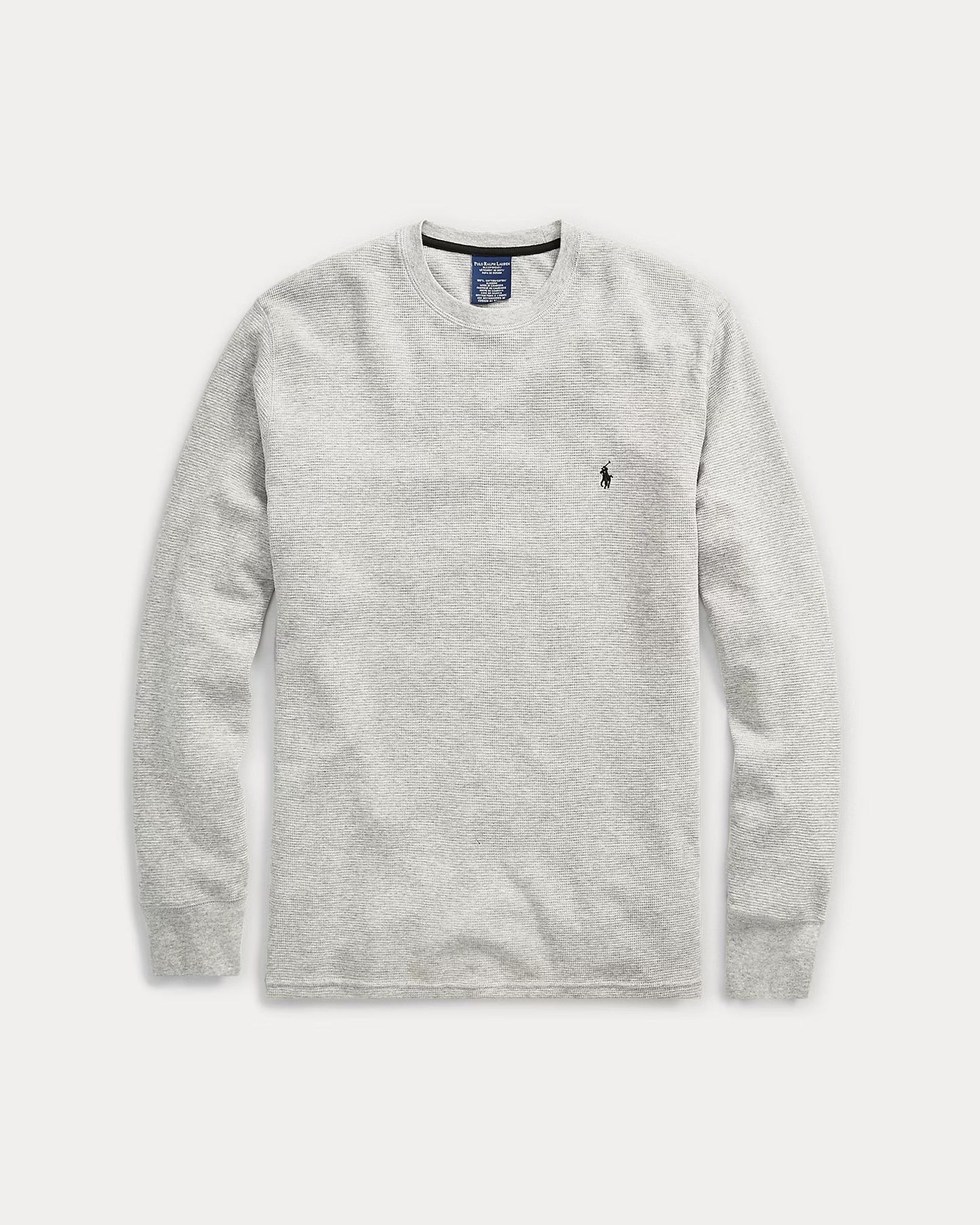 Polo Ralph Lauren Waffle-Knit Crewneck Thermal - Light Grey