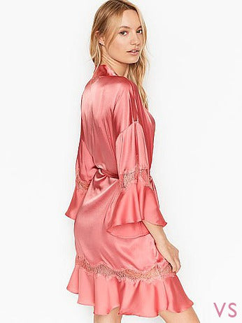 Victoria's Secret Pink Lace Flounce Robe