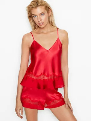 Victoria's Secret Red Satin Cami Set