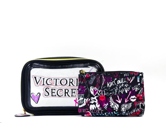 Victoria's Secret Black 3-Piece Makeup Bag