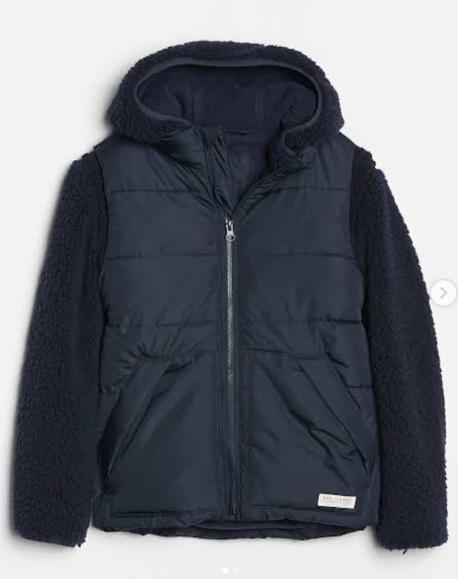GAP Toddler Navy Sherpa 3-In-1 Jacket