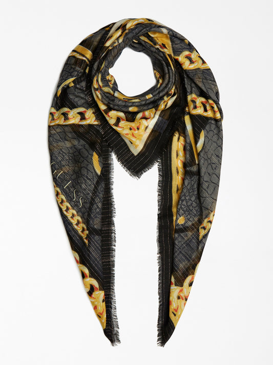 GUESS Black Chain Scarf