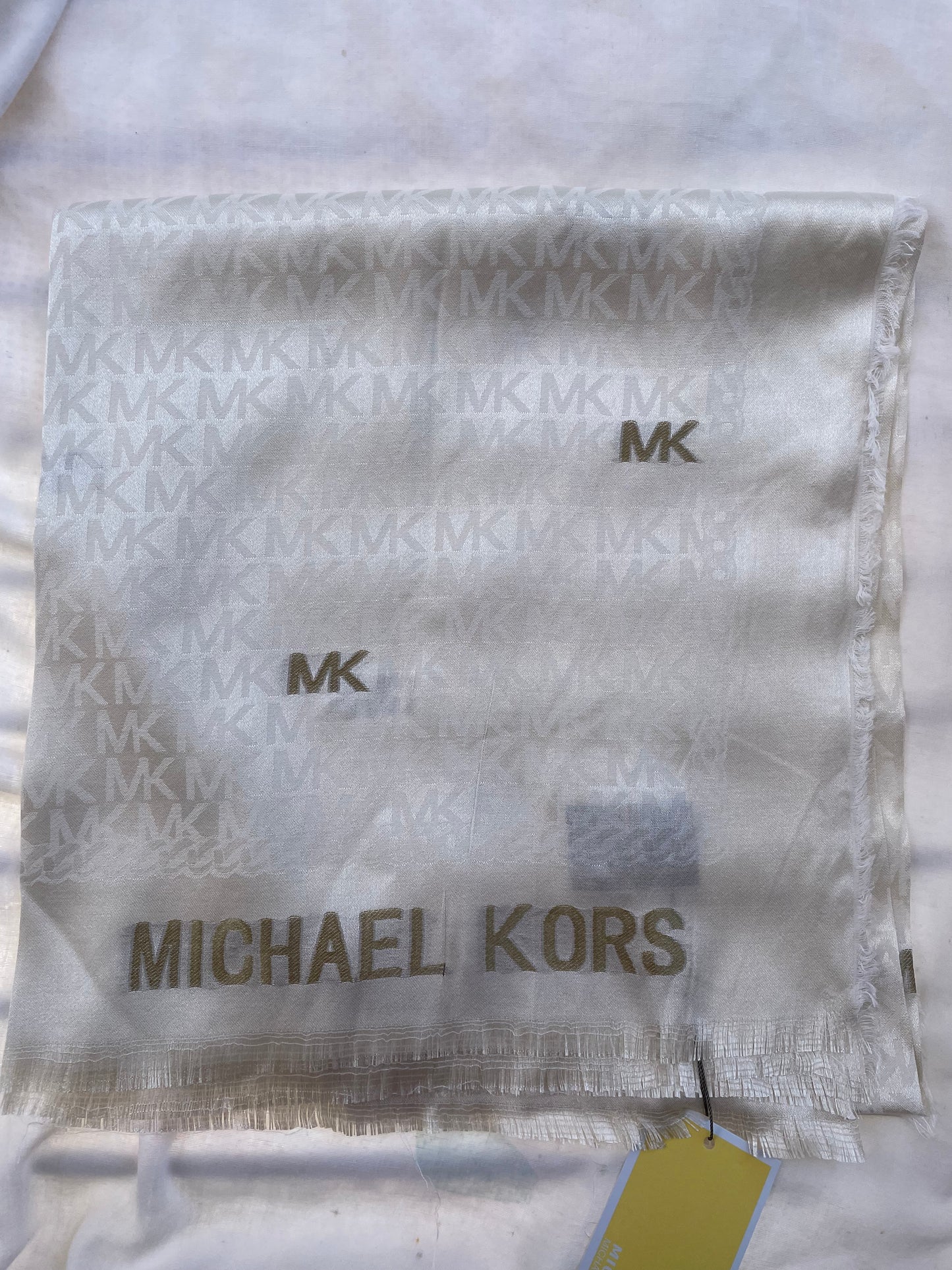 Michael Kors Offwhite Logo Scarf