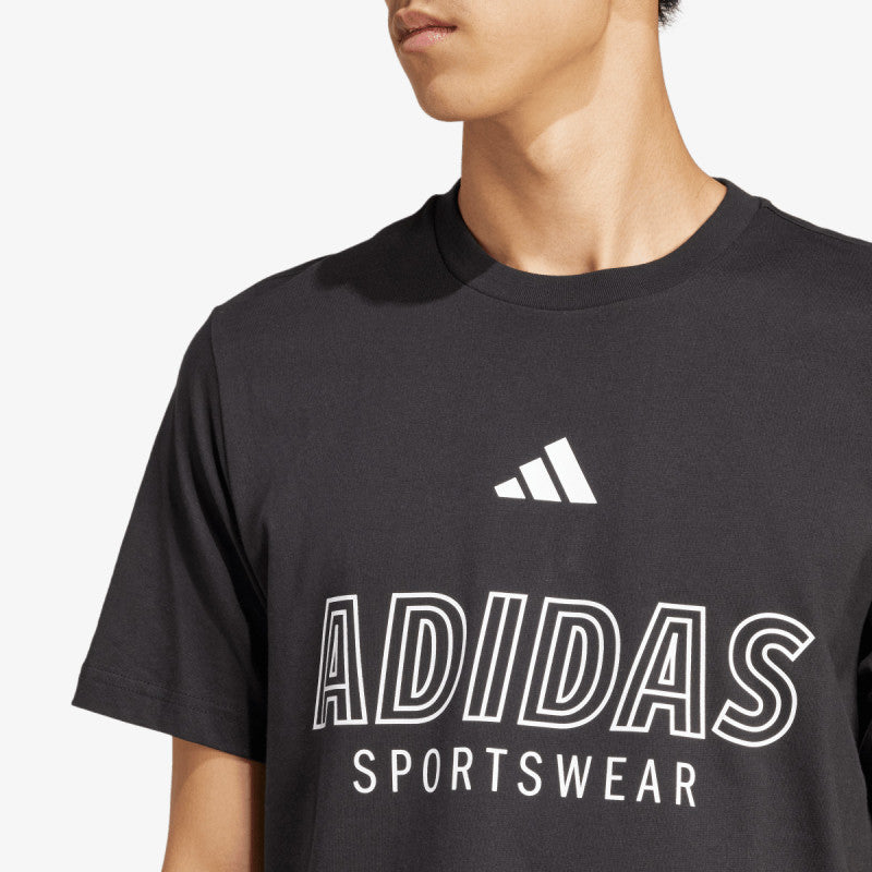 Adidas Black HOUSE OF TIRO LINEAR GRAPHIC T-SHIRT