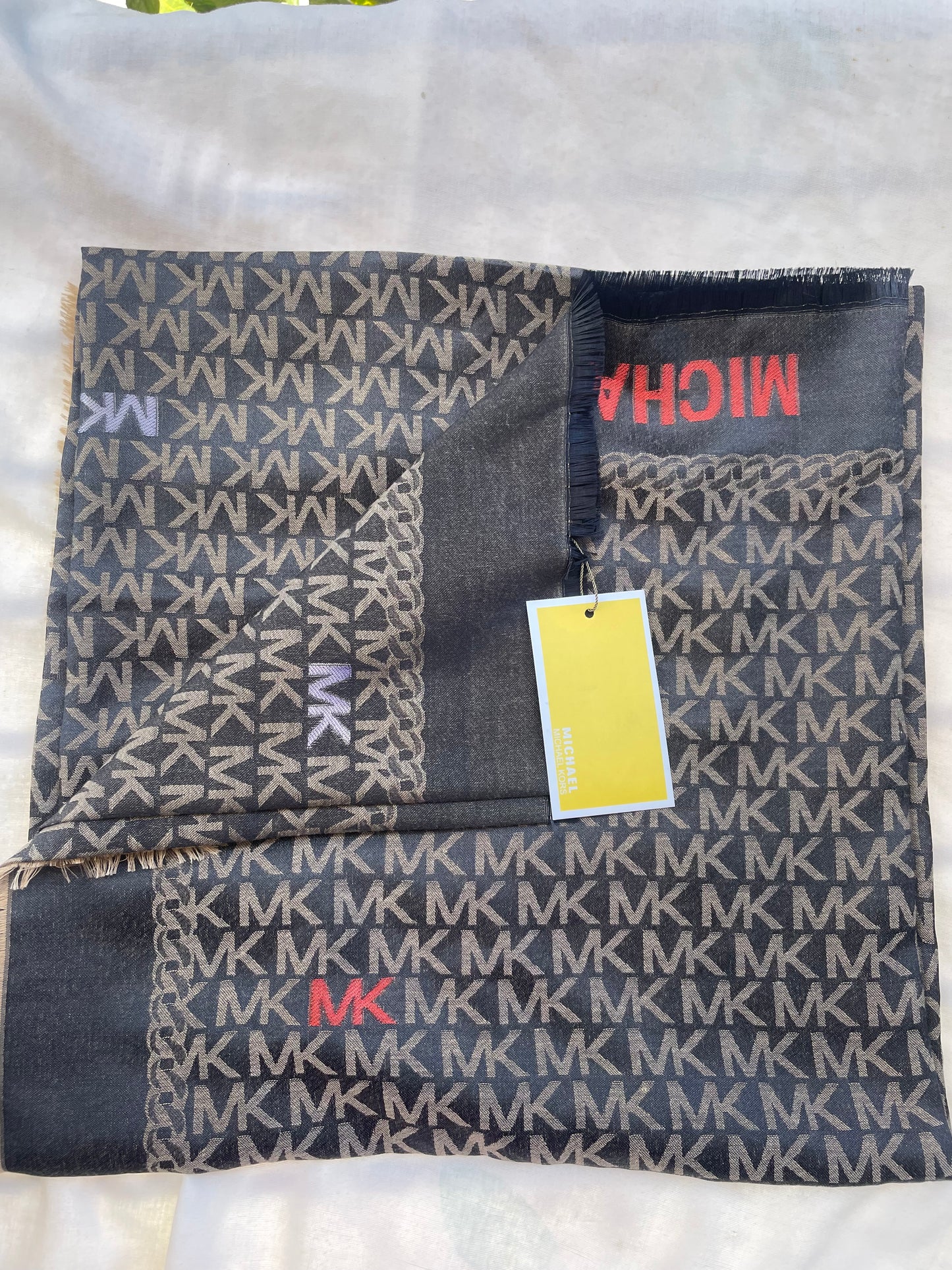 Michael Kors Black/Brown Logo Scarf