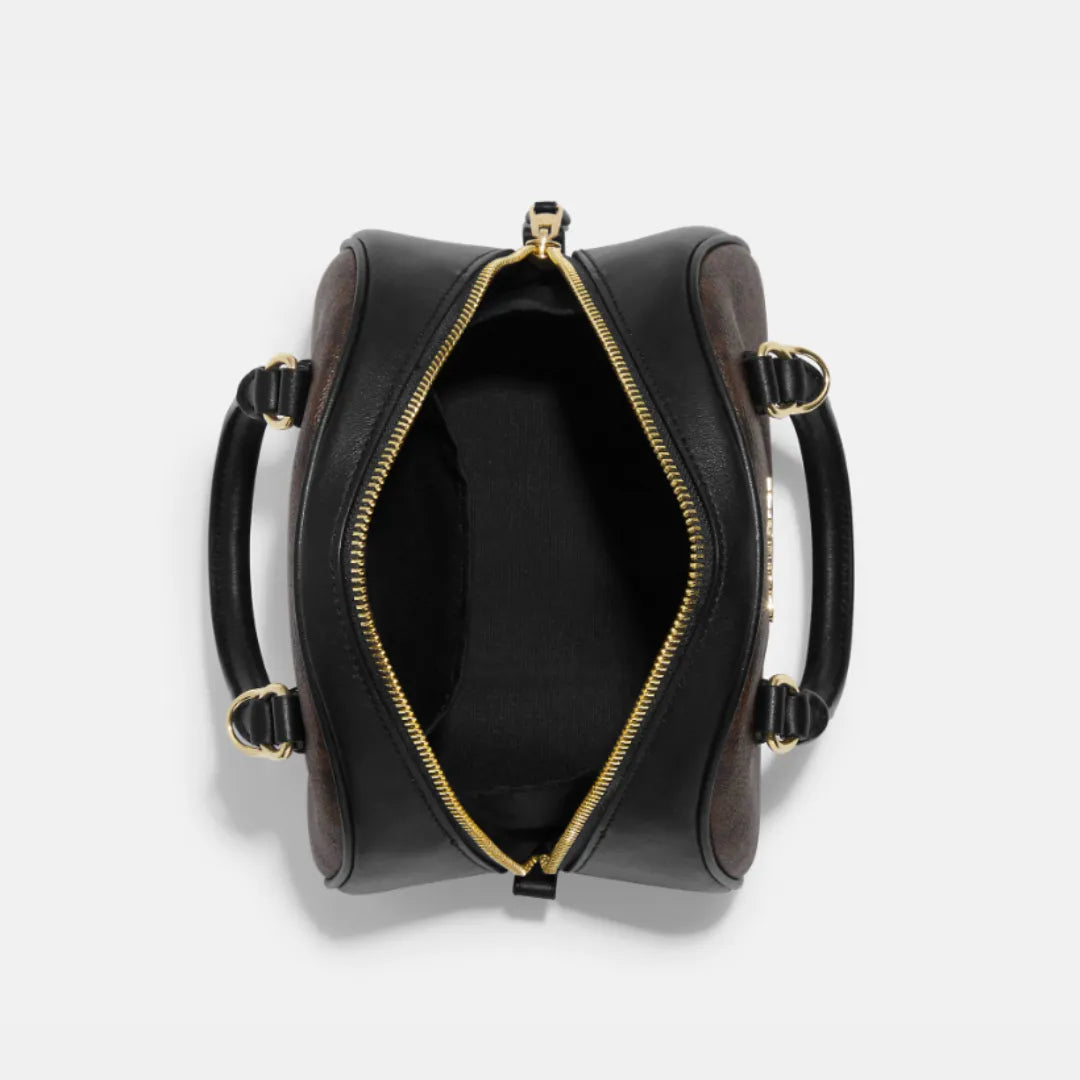 COACH Sydney Satchel Signature Brown Black