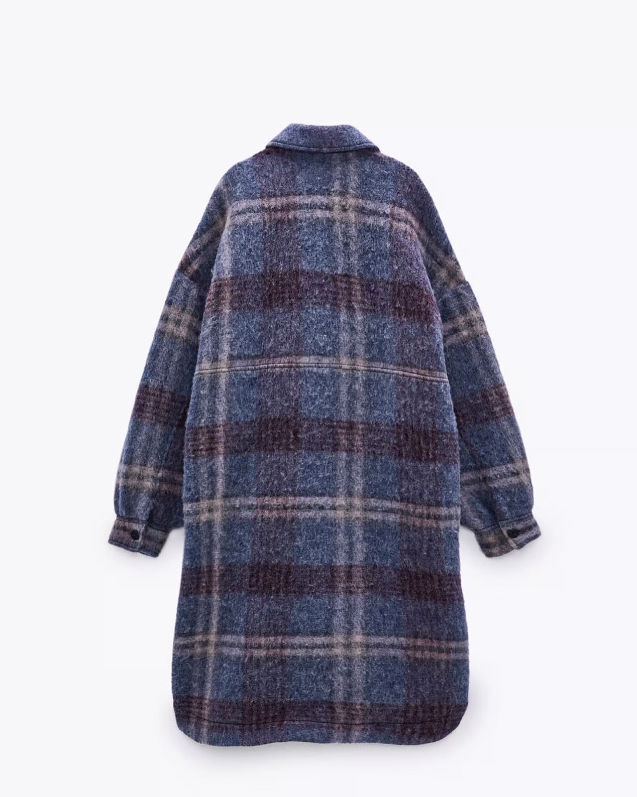ZARA Wool Blend Plaid Oversized Cot