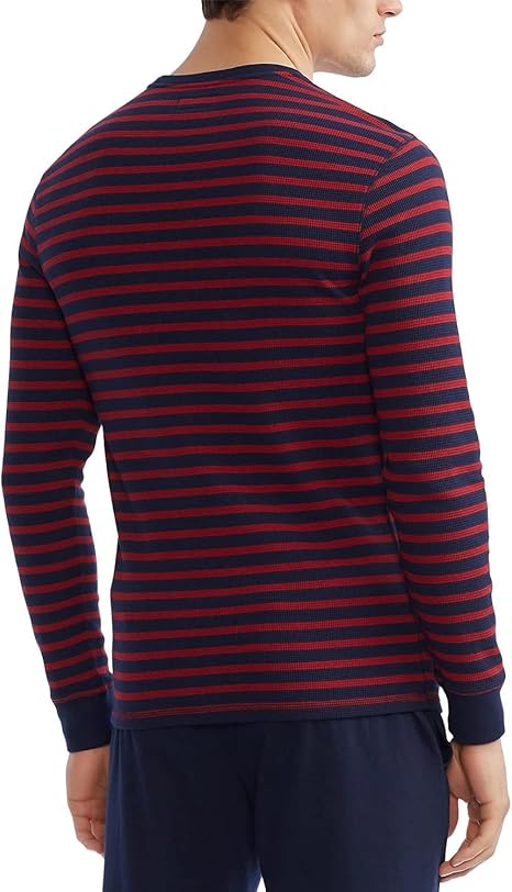 Polo Ralph Lauren Navy/ maroon Waffle-Knit Crewneck Thermal
