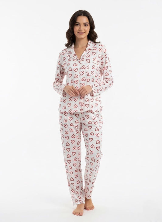Bloom Lady Pink Heart shaped Velvet Pajama