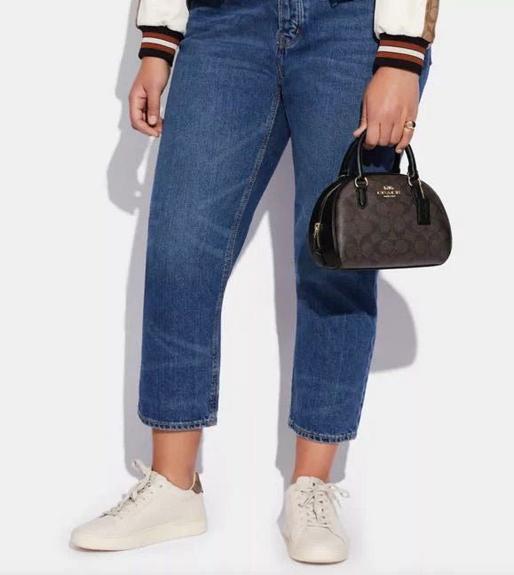 COACH Sydney Satchel Signature Brown Black