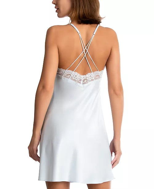 Linea Donatella White/Babyblue Lace Trim Slip