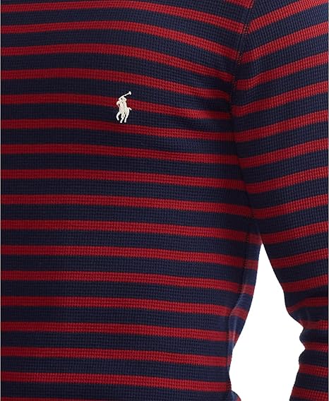 Polo Ralph Lauren Navy/ maroon Waffle-Knit Crewneck Thermal