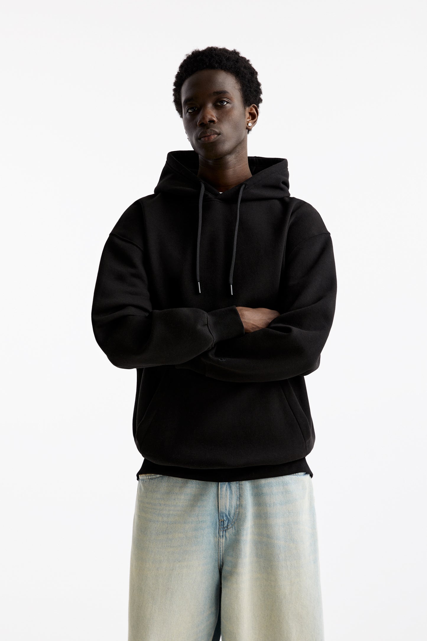 PULL&BEAR  Black Basic Hoodie