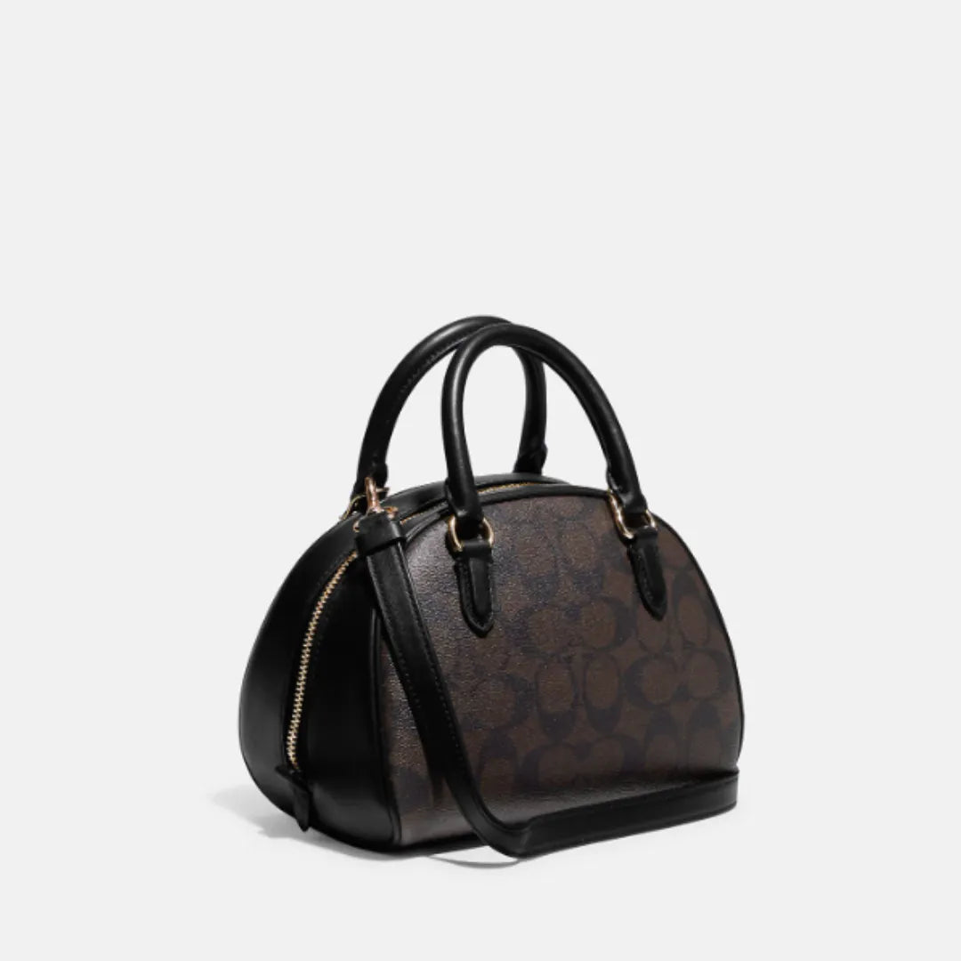 COACH Sydney Satchel Signature Brown Black
