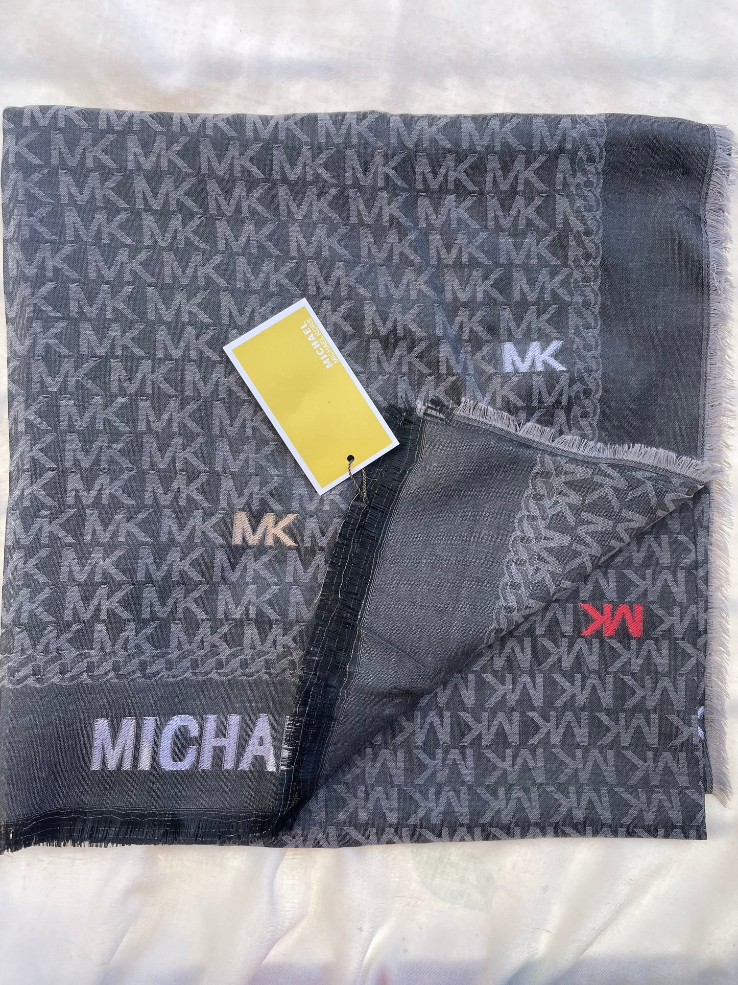michael Kors Grey Logo Scarf