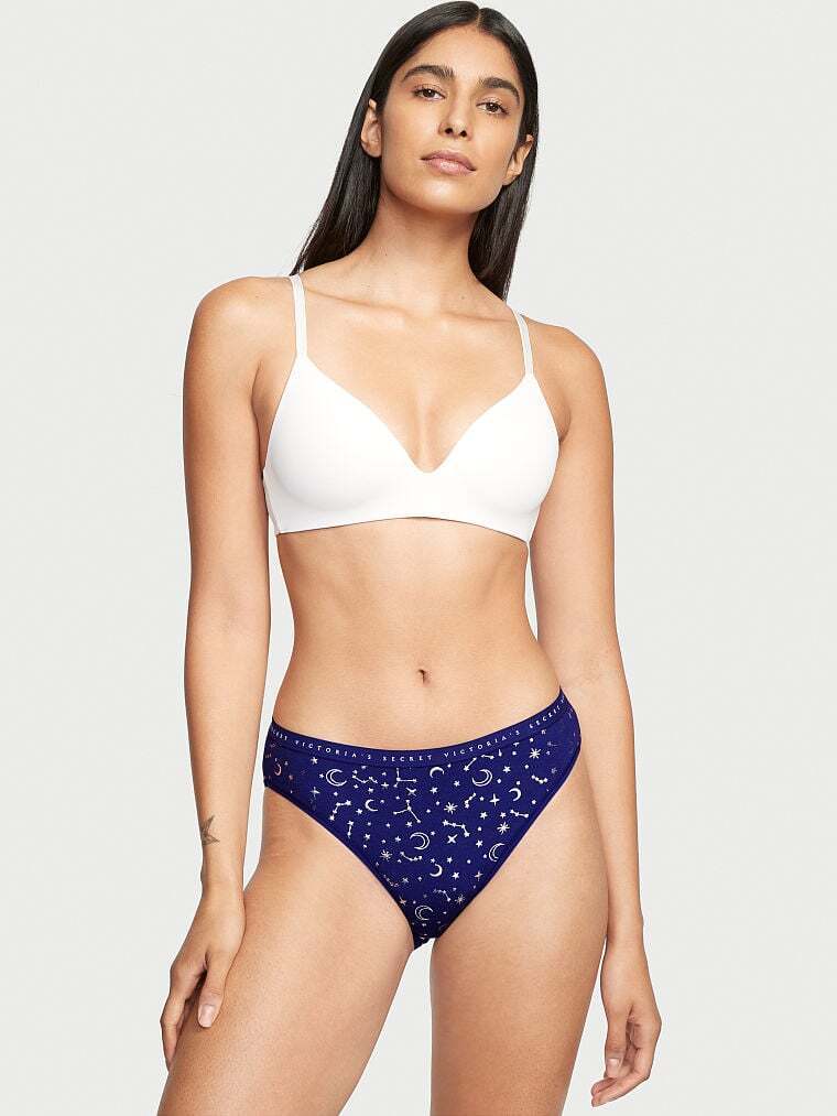 Victoria’s Secret Navy/Silver Star Stretch Cotton HighLeg Brief Pantie
