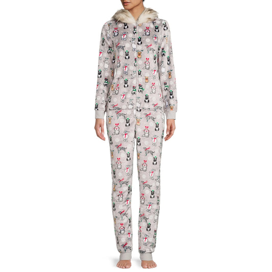 Secret Treasures Grey Union Suit Pajamas