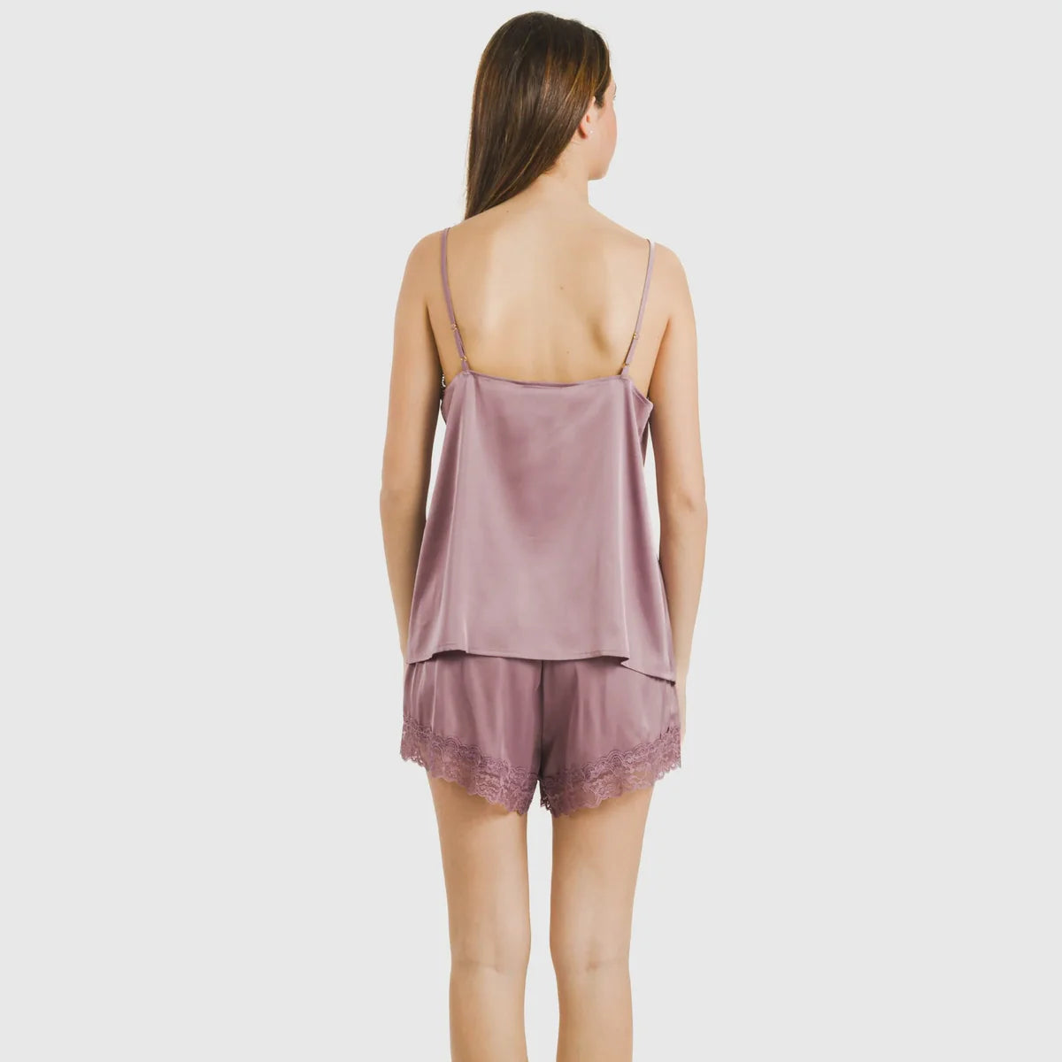 Tramas+ Satin Cashmere Lace trim Cami Set