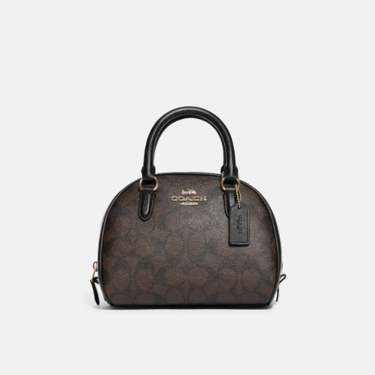 COACH Sydney Satchel Signature Brown Black