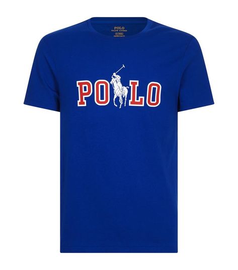 Polo Ralph Lauren Blue Logo Crewneck T-Shirt- Custom Slim Fit