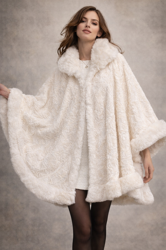Bloom Lady White Fur Cape