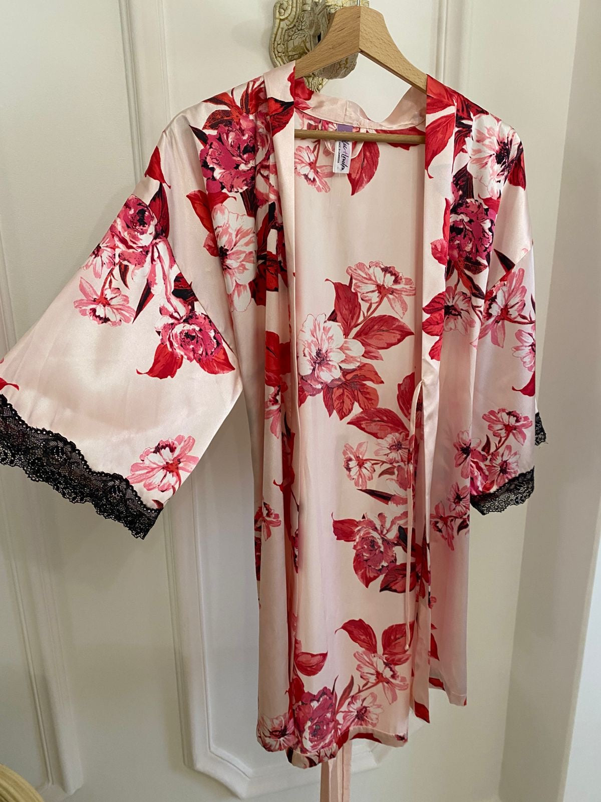 Lilac+London Floral Satin Robe