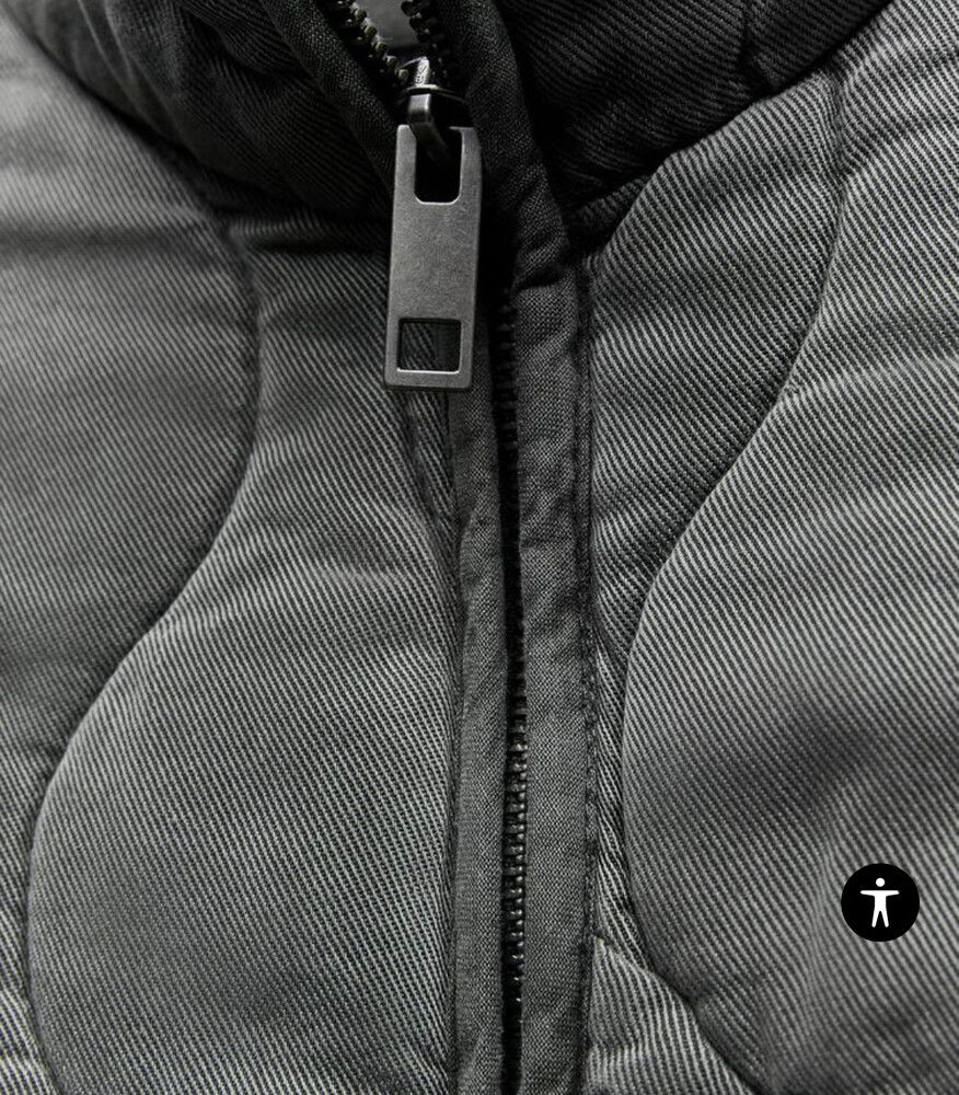 Zara Grey Padded Quilted Jacket