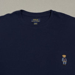 Polo Ralph Lauren Bear Navy Waffle-Knit Crewneck Thermal