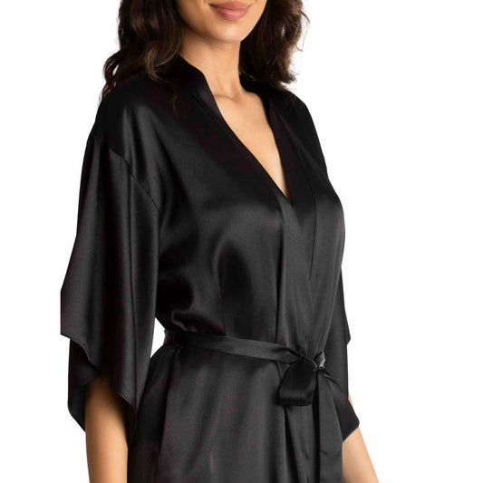 Secret Treasures Black Satin Robe
