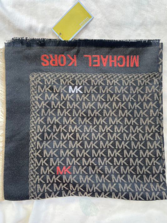 Michael Kors Black/Brown Logo Scarf